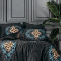 ÇOK SATAN Cotton Box Palace Saten Çift Kişilik Nevresim Takımı Dorhan Siyah