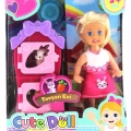 ÇOK SATAN Cute Doll Mini Bebek Tavşanlı ve İki Katlı Kulübe Oyun Seti
