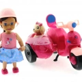 ÇOK SATAN Cute Doll Mini Bebek ve Köpekli Mor Motorsiklet