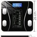 ÇOK SATAN Dijital Baskül Yağ Ölçer Fonksiyonlu Akıllı Baskül Bluetooth Tartı- Siyah