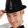 ÇOK SATAN Disko Star Siyah Payetli Fötr Şapka Yetişkin Boy