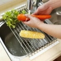 ÇOK SATAN Evye Üstü Katlanır Nihale Paslanmaz Çelik Pratik Sebze Meyve Bulaşık Kurutma Süzgeci