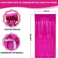 ÇOK SATAN Fuşya Renk Ekstra Metalize Parlak Saçaklı Arka Fon Perde İthal A Kalite 1x2 Metre