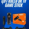 ÇOK SATAN Game Stick Çift Oyun Konsolu Smart TV Game Box 8k Ultra HD 64 Gb