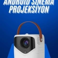 ÇOK SATAN HD Ayaklı Portatif Projeksiyon Cihazı Android İşlemcili Sinema Projektörü