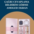 ÇOK SATAN Kadınlar İçin 3 Kordonlu Akıllı Saat ve Dijital Göstergeli Powerbankli Bluetooth Kulaklık Dokunmatik Kontrol