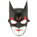 ÇOK SATAN Kırmızı Gözlü Siyah Batman Maske - Lastikli Batgirl Maskesi 28x17 Cm