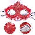 ÇOK SATAN Kırmızı Renk Gözler Kristal Taşlı Dantelli Parti Maskesi 11x17 Cm