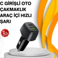 ÇOK SATAN Kompakt Tasarımlı Type-C + USB Girişli Araç Şarj Başlığı