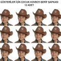 ÇOK SATAN Kovboy Şerif Şapkası Kahve 12 Adet - Kostüm, Parti ve Gösteri Şapkası