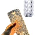 ÇOK SATAN Kristal Lamba Masa Lambası Şarjlı Masa Lambası Dokunmatik Sensör Usb Şarjlı