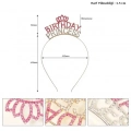 ÇOK SATAN Kristal Taşlı Pembe Birthday Princess Yazılı Parti Tacı 19x11 cm