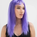ÇOK SATAN Lila Renk Uzun Düz Parti Peruğu