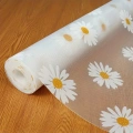 ÇOK SATAN Mutfak Eva Shelf Liner Şeffaf Astar Kaymaz Dolap İçi Çekmece Örtüsü Papatya Desen Mat 45cmx10 Metre