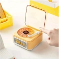 ÇOK SATAN Nostalji Mini Plak Görünümlü Radyolu Bluetooth Hoparlör 3d Ses Dalgası Retro Müzik Plak Sarı