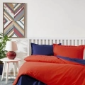ÇOK SATAN Özdilek Çift Kişilik Ranforce Nevresim Takımı Colormix Kırmızı Lacivert