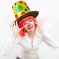 ÇOK SATAN Palyaço Şapkası Rengarenk Puantiyeli 19 cm