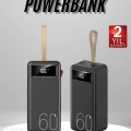 ÇOK SATAN Powerbank 60.000 Mah Taşınabilir Şarj Hızlı El Fenerli Dijital Göstergeli