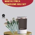 ÇOK SATAN Profesyonel 13’lü Makyaj Fırçası + USB Fırça Temizleyici İkili Set