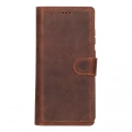 ÇOK SATAN Samsung Galaxy S25 Ultra uyumlu, Hakiki Deri, El Yapımı, Cüzdanlı Kılıf, Antik Kahve