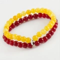 ÇOK SATAN Sarı Kırmızı Doğaltaş Bileklik 6 mm