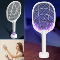 ÇOK SATAN Şarjlı Sinek Öldürücü Masaüstü Standlı,mor Işık Sinek Kovucu Raket 5w