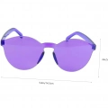 ÇOK SATAN Sert Mika Oval Şekilli Çerçevesiz Mor Gözlük Retro Parti 5x14 Cm