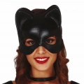ÇOK SATAN Siyah Deri Görünümlü Kedi Maskesi – Cosplay & Maskeli Balo