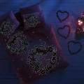 ÇOK SATAN Taç Glow Parlayan Çift Kişilik Nevresim Takımı Roses Pembe