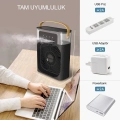 Taşınabilir Işıklı 5 Spreyli Vantilatör Buzlu Buharlı Vantilatör Mini Fan Nemlendirici