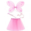 ÇOK SATAN Toz Pembe Kelebek Kostümü - Toz Pembe Kelebek Kostüm Aksesuar Seti 4 Parça