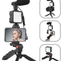 ÇOK SATAN Tripod Telefon Tutucu Kumandalı Mikrofon Led Işık Vlog Video Kayıt
