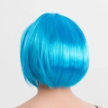 ÇOK SATAN Turkuaz Açık Mavi Renk Düz Kesim Kısa Küt Parti Peruğu