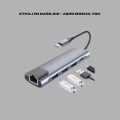 ÇOK SATAN Type‑C Dönüştürücü – 2×USB3.0, SD/MS, 4K HDMI & RJ45 ile Profesyonel Kullanım