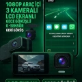 ÇOK SATAN Wifi 1080p Araç içi 3 Kameralı Lcd Ekranlı Gece Görüşlü , G-sensör , Geri Görüş Kamera