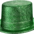 ÇOK SATAN Yeşil Renk Parıltılı Simli Fötr Silindir Parti Şapkası