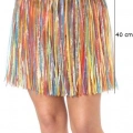 ÇOK SATAN Yetişkin ve Çocuk Uyumlu Rengarenk Püsküllü Hawaii Luau Hula Etek 40 cm