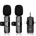 Yüksek Kalite Profesyonel 3 In 1 Kablosuz Taşınabilir Yaka Mikrofonu Youtube Facebook Tiktok