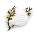 Deniz Kabuğu Broş - Beyaz