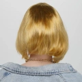 Düz Kesim Küt Parti Peruğu Altın Renk