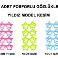 Fosforlu Yıldız Model Glow Parti Gözlüğü Karanlıkta Yanan Gözlükler 12 Adet
