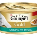 Gourmet Gold Somon ve Tavuklu Yetişkin Konserve Kedi Maması 85 Gr