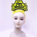 Happy Birthday Neon Sarı Renk Doğum Günü Tacı 24x15 Cm