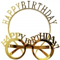 Happy Birthday Yazılı Taç Ve Happy Birthday Yazılı Gözlük Seti Altın Renk