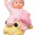 Hediyelik Sevimli Pembe Bebek Biblo Polyester Süs Eşyası