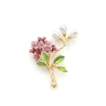 İncili Çiçek Broş - Lila