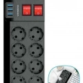 Isıya Dayanıklı Termal Akım Korumalı 2 Metre 16A 4000W 8li Priz ve 3 Usb Li Uzatma Kablosu