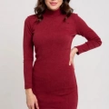 Kadın Bordo Kaşkorse Balıkçı Yaka Uzun Kollu Bodycon Mini Elbise – Şık, Rahat ve 4 Mevsim