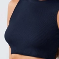 Kadın Lacivert Çapraz Bağlamalı Crop Top Büstiyer – Modern ve Şık Tasarım