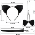 Kedi Kostüm Taç Kuyruk Papyon Seti 1 Adet